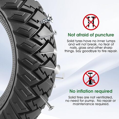 10x3 Scooter Tire, 2pcs 255 * 80 Solid Off-road Scooter Tires, Replacement Wheel Compatible with Zero 10X/ Vsett 10+/ Kugoo M4& M4 Pro/Techlife X7& X7s& X8& X8s/Motus PRO 10/ Joyor Y6S& S10S in Kuwait