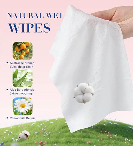 Thickened Flushable Wipes 60 Counts - ON-THE-GO Individually Wrapped for Women Men I Wet Wipes for Butt Travel Toilet Bathroom Thicker & Big for Adult Oranea Dulca & Aloe - Septic Sewer Safe in Saudi Arabia