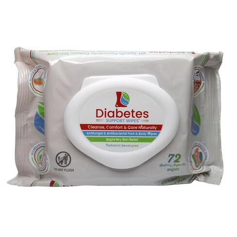 Diabetes Support Wipes® - All-Natural pH-Specific Foot & Body Wipes for Diabetics, Soothes Dry, Itchy & Irritated Skin, Relieves Neuropathy Pain, Supports Healing, Helps Prevent Complications - 72ct in Saudi Arabia