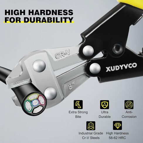 XUDYVCO قواطع مسامير صغيرة، قواطع كابلات سلكية عالية التحمل مقاس 8 بوصات مع مقبض مانع للانزلاق، كماشة قصاصات أسلاك متعددة الوظائف مع زنبرك موفر للعمالة محملة بمسامير سياج شبكية سلسلة in Kuwait