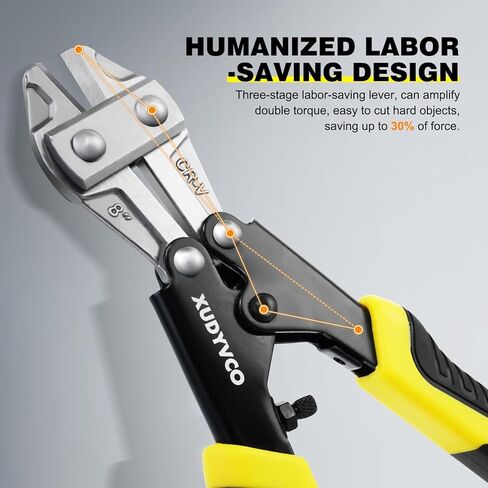 XUDYVCO قواطع مسامير صغيرة، قواطع كابلات سلكية عالية التحمل مقاس 8 بوصات مع مقبض مانع للانزلاق، كماشة قصاصات أسلاك متعددة الوظائف مع زنبرك موفر للعمالة محملة بمسامير سياج شبكية سلسلة in Kuwait