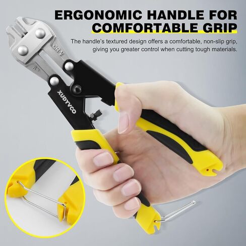 XUDYVCO قواطع مسامير صغيرة، قواطع كابلات سلكية عالية التحمل مقاس 8 بوصات مع مقبض مانع للانزلاق، كماشة قصاصات أسلاك متعددة الوظائف مع زنبرك موفر للعمالة محملة بمسامير سياج شبكية سلسلة in Kuwait