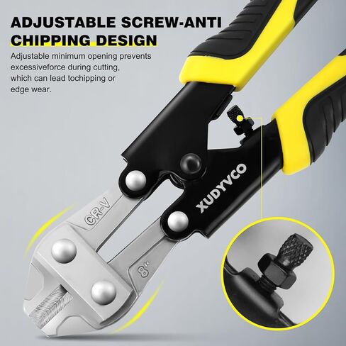 XUDYVCO قواطع مسامير صغيرة، قواطع كابلات سلكية عالية التحمل مقاس 8 بوصات مع مقبض مانع للانزلاق، كماشة قصاصات أسلاك متعددة الوظائف مع زنبرك موفر للعمالة محملة بمسامير سياج شبكية سلسلة in Kuwait