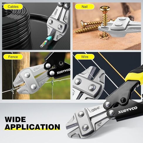 XUDYVCO قواطع مسامير صغيرة، قواطع كابلات سلكية عالية التحمل مقاس 8 بوصات مع مقبض مانع للانزلاق، كماشة قصاصات أسلاك متعددة الوظائف مع زنبرك موفر للعمالة محملة بمسامير سياج شبكية سلسلة in Kuwait