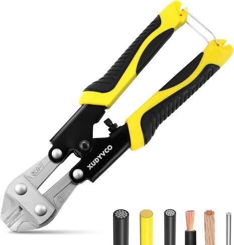 XUDYVCO قواطع مسامير صغيرة، قواطع كابلات سلكية عالية التحمل مقاس 8 بوصات مع مقبض مانع للانزلاق، كماشة قصاصات أسلاك متعددة الوظائف مع زنبرك موفر للعمالة محملة بمسامير سياج شبكية سلسلة in Kuwait