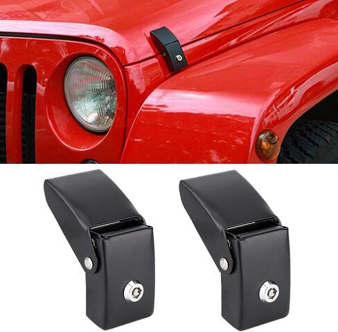 Hood Lock Catches LATCHES Kits Strong Durable Metal Keep Hood Secure JK & Unlimited 2007-2017 in Saudi Arabia