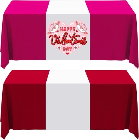 2 Pcs White Table Runner, Polyester Sublimation Heat Transfer Blanks Table Runners for Outdoor Birthday Wedding Party Banquet Restaurant Vendor Booth Supplies in Saudi Arabia