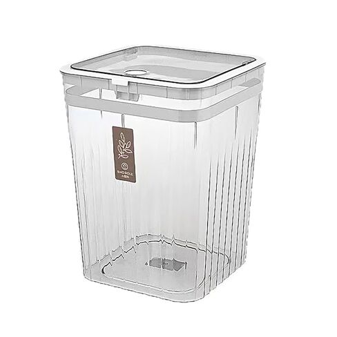 Bathroom Trach Can with Lid, 2.6 Gallon Grabage Can,Plastic Transparens Waste Basket with Press Top Lid,Clear Trach Bin for Home,Living Room,Bedroom,Office,Brown in Saudi Arabia