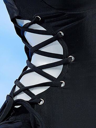haikyuu Women MisaMisa Goth One Piece Swimsuit Wtih Necklace Bat Ruffle Bathing Suit Gothic Swimwear in Saudi Arabia