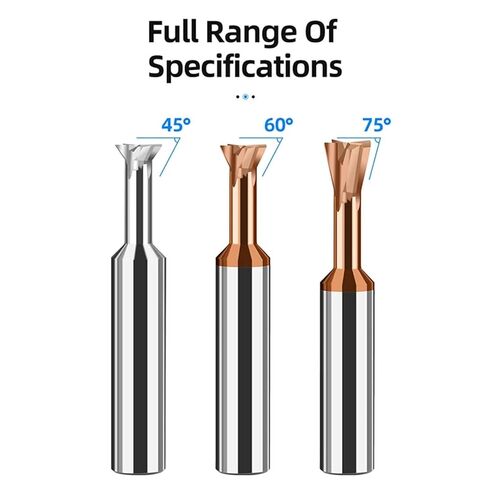 Carbide Dovetail Milling Cutter 45° 60° 75° CNC Tools Tungsten Steel End Mills(75°,Uncoated,D5x50L) in Saudi Arabia