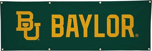 Baylor Tigers College Sports Printed Polyester Banner - NCAA Licensed - Hanging Graduation Decoration - School Banner (Gold, Green) (2' x 6') in Saudi Arabia