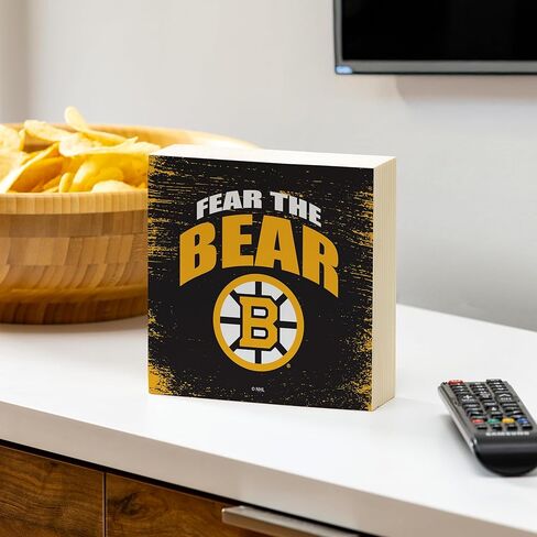 ديكور طاولة خشبي من NHL Boston Bruins، علامات صندوق خشبي للهوكي، ديكورات للمنزل، المكتب، المطبخ، الرف، أو كهف الرجل in Saudi Arabia
