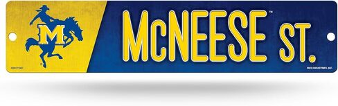 Rico Industries NCAA McNeese State Cowboys Standard Plastic 4" x 16" Street Sign in Saudi Arabia