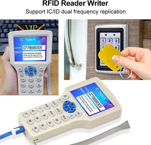 سلسلة مفاتيح UID قابلة للتغيير بتردد مزدوج وقابلة لإعادة الكتابة RFID 125 كيلو هرتز و13.56 ميجا هرتز الكل في واحد تستخدم لنسخ/استنساخ المفتاح (10 قطع) in Kuwait