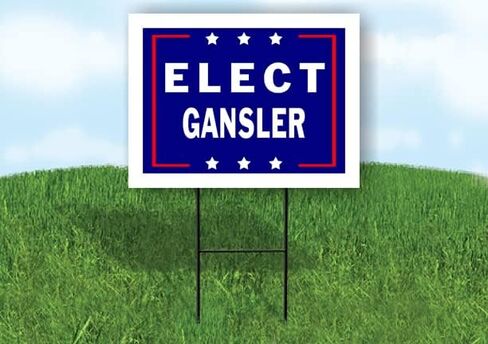 ELECT GANSLER - Single Sided Yard Sign Road Sign with Stand - Driveway Signs for Street, Lawn, Block, House, Real Estate - Yard Signs, Custom Sign, Personalized Signage - 18" x 24" in Saudi Arabia