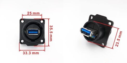 USB 3.0 مقبس بيانات IP67 أنثى لوحة جبل Socekt مقاوم للماء H24 1 قطعة in Kuwait