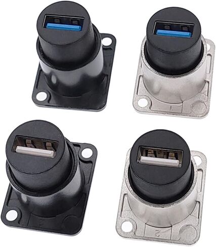 D Type Metal Socket Female to Female USB Connector Panel Mounting 1Pcs(Black,USB 3.0) in Saudi Arabia