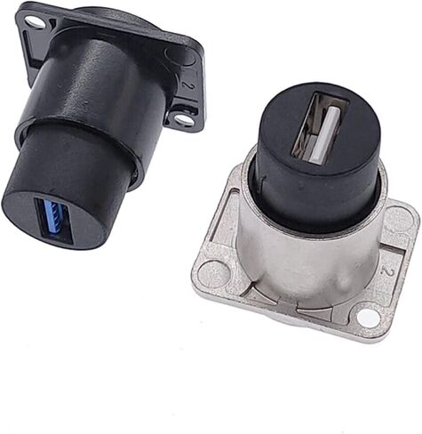 D Type Metal Socket Female to Female USB Connector Panel Mounting 1Pcs(Black,USB 3.0) in Saudi Arabia