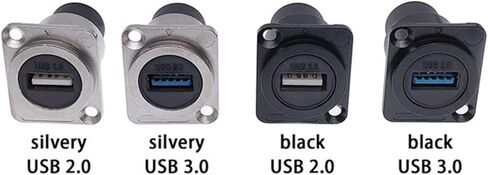 D Type Metal Socket Female to Female USB Connector Panel Mounting 1Pcs(Black,USB 3.0) in Saudi Arabia