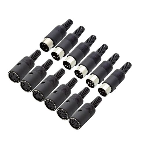 10Pcs 3/4/5/6/7/8/13 Pins DIN Connector Male/Female Jack Socket Chassis Cable Mount with Plastic Handle(10xF 8Pin) in Saudi Arabia