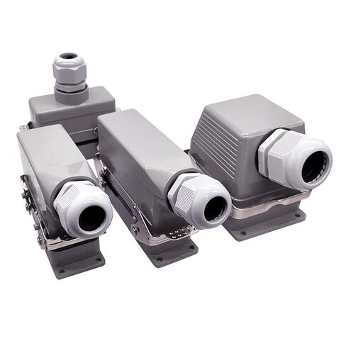 موصلات شديدة التحمل HDC-HE-006 وصلة لولبية 500 فولت موصل طيران مستطيل صناعي التوصيل 1 قطعة (HDC-HE-006-1-L) in Kuwait