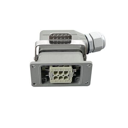 Heavy Duty Connectors HDC-HE-006 Screw Connection 500V Industrial Rectangular Aviation Connector Plug 1Pcs(HDC-HE-006-1-L) in Saudi Arabia