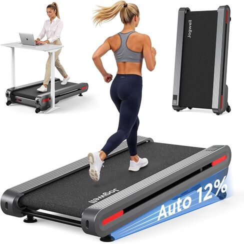 Jogwell 12%-20% Auto Incline Walking Pad, 3.0-3.5HP Ultra-Quiet Under Desk Treadmill for Home Office, 350 LBS Capacity, Smart App & 40% Wider Deck, Space-Saving Vertical Storage in Saudi Arabia