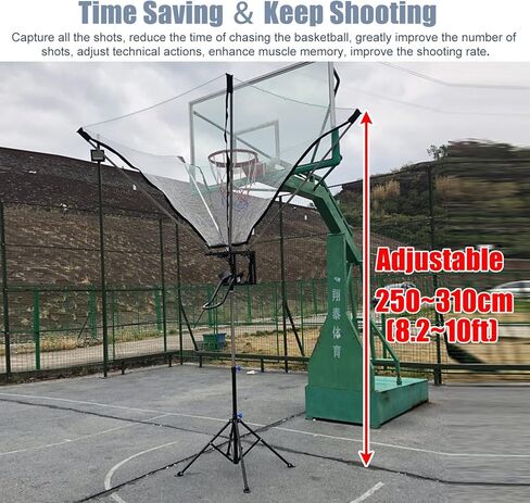 Basketball Hoop Returner Shot Return Apparatus - Metal Shooting Trainer for Time Saving Floor Standing Attachment Aid in Saudi Arabia