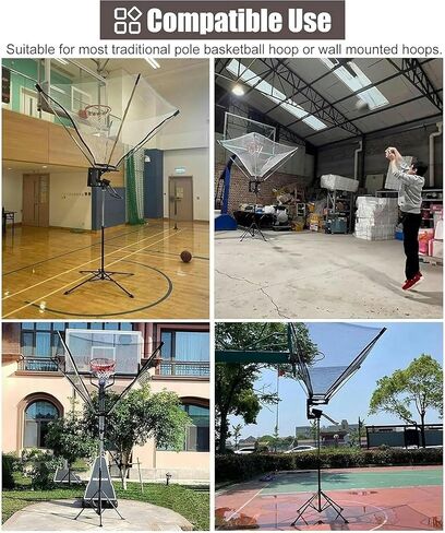 Wall Mounted Basketball Hoop Rebounder Shot Returner Ball Return with Net Metal Holder Court Shooting Aid Trainer Chute Easy to U in Saudi Arabia