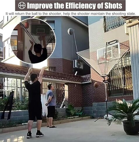 Wall Mounted Basketball Hoop Rebounder Shot Returner Ball Return with Net Metal Holder Court Shooting Aid Trainer Chute Easy to U in Saudi Arabia