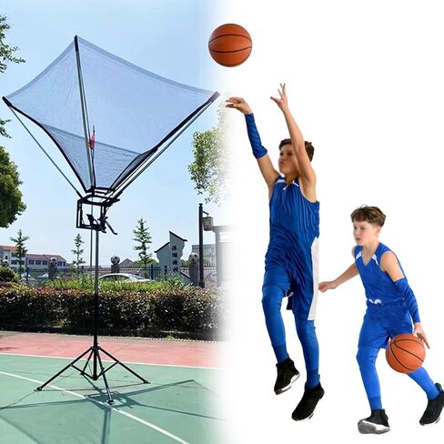 Basketball Hoop Returner Return Attachment 8 Ft 0 Rebounder Net Adults Kids Catcher Floor Standing Heavy Duty Ball Shot Trainer in Saudi Arabia
