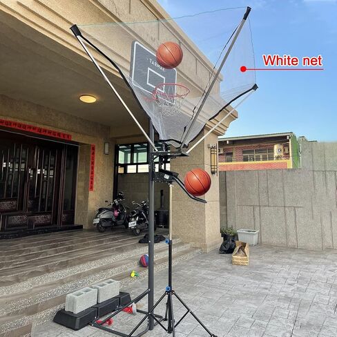 Basketball Hoop Returner Return Attachment 8 Ft 0 Rebounder Net Adults Kids Catcher Floor Standing Heavy Duty Ball Shot Trainer in Saudi Arabia