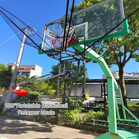Shot Basketball Returner Hoop Return Attachment on Wheels Heavy Duty Training for Ball Trainers Black Rebounds Nets in Saudi Arabia