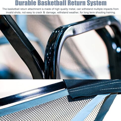 Basketball Hoop Returner Return Attachment Shot - Black Rotatable Rebounder Shooting Trainer and Guard Net Set for Outdoor Indoor Practice in Saudi Arabia