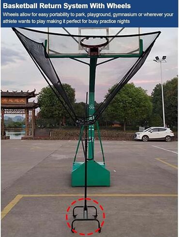 Basketball Hoop Returner Return Attachment Shooting Machine Rocker Arm Lifting Shot NET Rebounder with Wheels Gift for B in Saudi Arabia