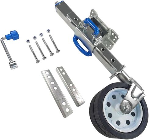 8 in Dual Iron Wheel Trailer Jack Wheel - Heavy-Duty Bolt-On Swivel Jack, Boat Trailer Jack with Wheel, 10In Lift Swivel Trailer Jack, Folding Support Wheel Su in Saudi Arabia