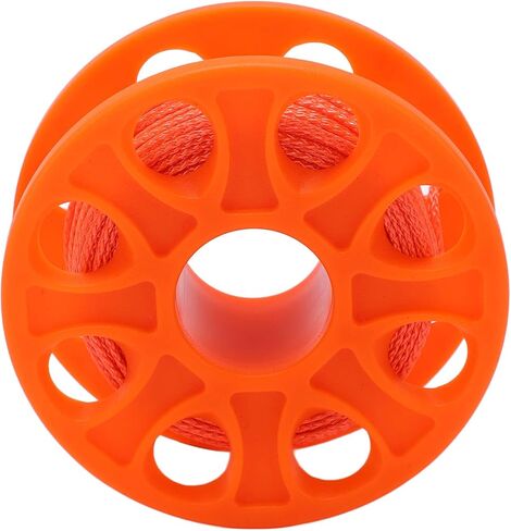 بكرة إصبع للغوص، خط نايلون 30 مترًا مع مشبك مسمار مزدوج الأطراف، برتقالي فلورسنت - تصميم خفيف الوزن، مواد مقاومة للتآكل، مثالية للكهف والتقنية (برتقالي) in Kuwait