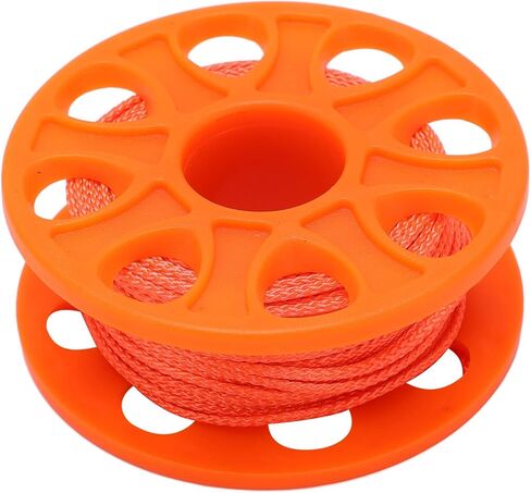 بكرة إصبع للغوص، خط نايلون 30 مترًا مع مشبك مسمار مزدوج الأطراف، برتقالي فلورسنت - تصميم خفيف الوزن، مواد مقاومة للتآكل، مثالية للكهف والتقنية (برتقالي) in Kuwait