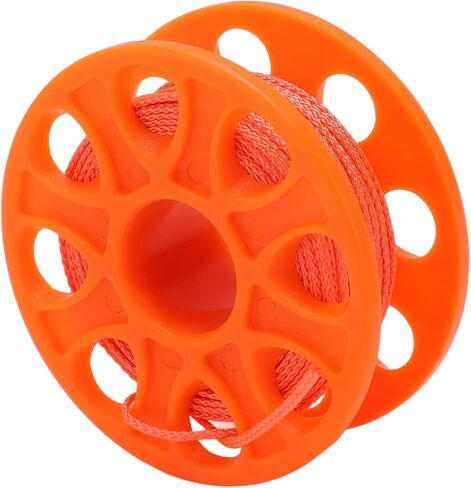 بكرة إصبع للغوص، خط نايلون 30 مترًا مع مشبك مسمار مزدوج الأطراف، برتقالي فلورسنت - تصميم خفيف الوزن، مواد مقاومة للتآكل، مثالية للكهف والتقنية (برتقالي) in Kuwait