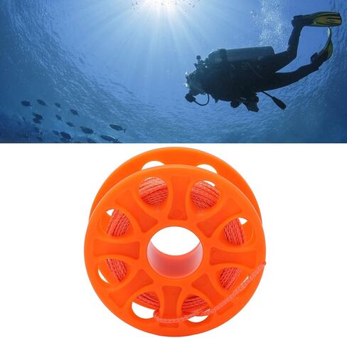 بكرة إصبع للغوص، خط نايلون 30 مترًا مع مشبك مسمار مزدوج الأطراف، برتقالي فلورسنت - تصميم خفيف الوزن، مواد مقاومة للتآكل، مثالية للكهف والتقنية (برتقالي) in Kuwait