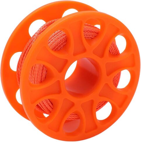 بكرة إصبع للغوص، خط نايلون 30 مترًا مع مشبك مسمار مزدوج الأطراف، برتقالي فلورسنت - تصميم خفيف الوزن، مواد مقاومة للتآكل، مثالية للكهف والتقنية (برتقالي) in Kuwait