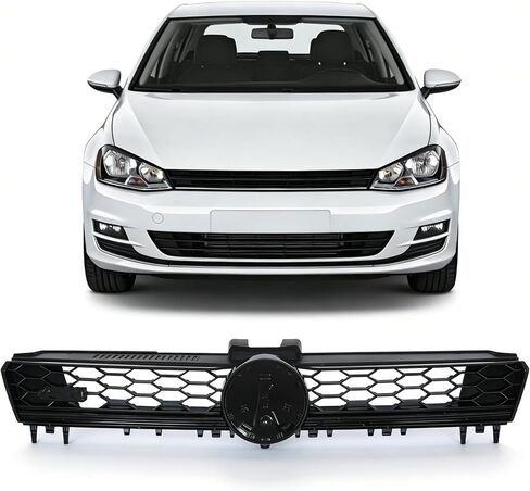 شبكة أمامية سوداء لامعة من PartsFlow لسيارة Volkswagen MK7 Golf GTI لعام 2015 2016 in Kuwait