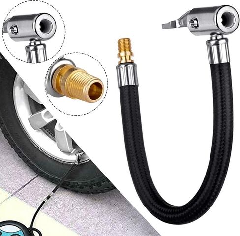 Inflator Pump Hose Adapter Air Tyre Tire Chuck Inflator Pump Hose Adapter Pipe Air Tool Flexible Clip on Air Tyre Tire Chuck Tire Inflation Hose for Motorcycle Car Bicycle Pipe Air Tool in Saudi Arabia