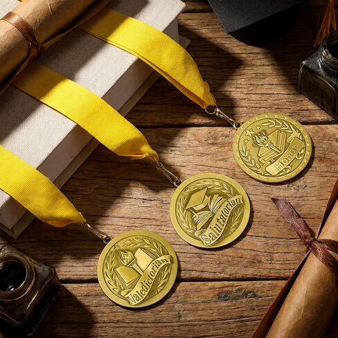 Kigeli 3 Pcs Graduation Award Medals Valedictorian Salutatorian Honor Award Medal with Neck Ribbon Graduation Medallion Trophy Prize Gift for School Education Academics Celebration Recognition Party in Saudi Arabia