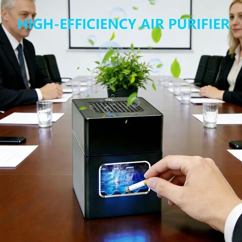Smokeless Ashtray with Cigarette Lighter,Multifunctional Air Purifier with HEPA Filter,Rechargeable Portable Smoke Removing Ashtray for Indoor in Kuwait