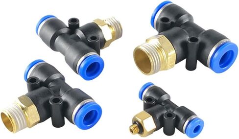Copper Gas Tube Quick Connector T-type Tee PB6-01/8-02/10-03/12-04 1Pcs(PB10-01) in Saudi Arabia