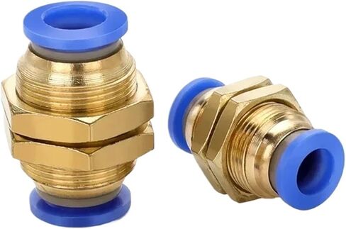 Pneumatic Fittings PM Bulkhead Straight Connectors 4/6/8/10/12mm Push In Hose Connector Air Pipe Fitting 1Pcs(White 4mm) in Saudi Arabia