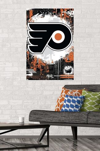 Trends International NHL Philadelphia Flyers - Maximalist Logo 23 Wall Poster, 34L x 22.4W, Premium Unframed Version in Saudi Arabia