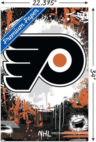 Trends International NHL Philadelphia Flyers - Maximalist Logo 23 Wall Poster, 34L x 22.4W, Premium Unframed Version in Saudi Arabia