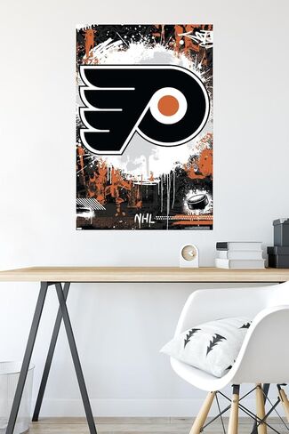 Trends International NHL Philadelphia Flyers - Maximalist Logo 23 Wall Poster, 34L x 22.4W, Premium Unframed Version in Saudi Arabia